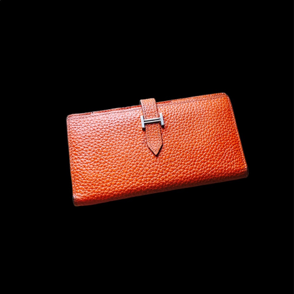 Hermès Bearn Gusset Wallet Epsom Orange